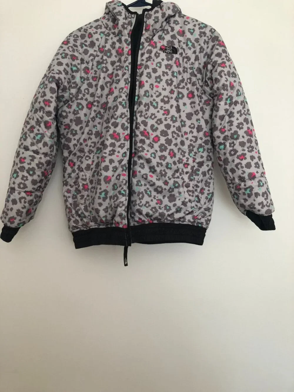 The North Face Reversible Girls Puffer Jacket Black Youth Junior Size XL